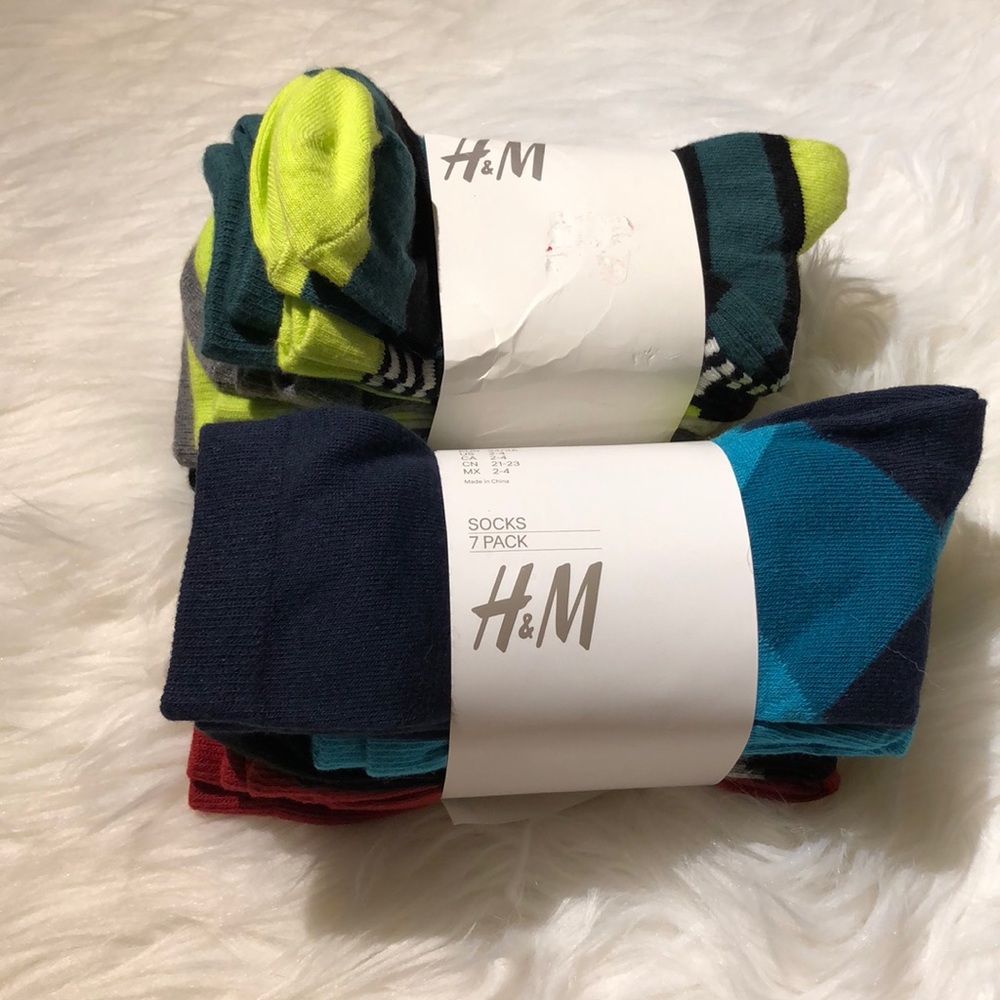 NWT H&M socks 7 packs x 2 size 2-4